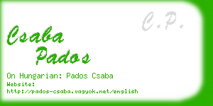 csaba pados business card